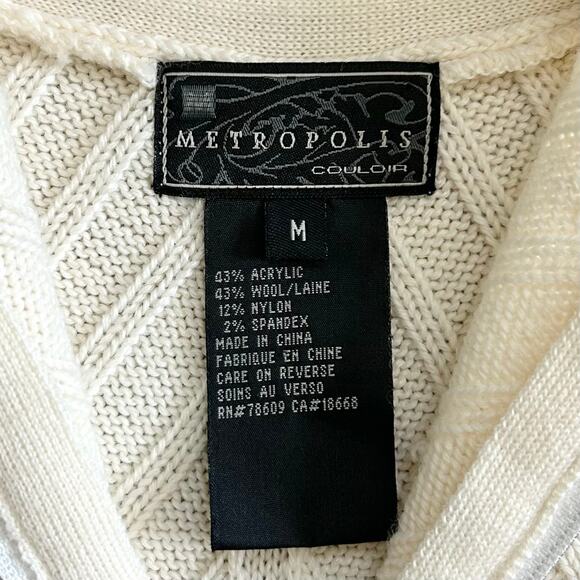 Vintage Metropolis Wool Blend Quarter-Zip Pullover Sweater - Picture 9 of 10